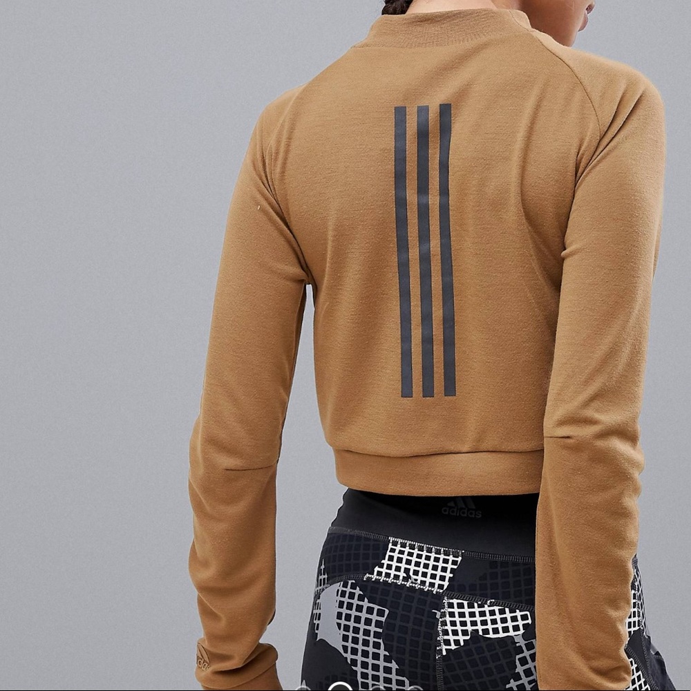 Camel Colored Adidas Crop Top